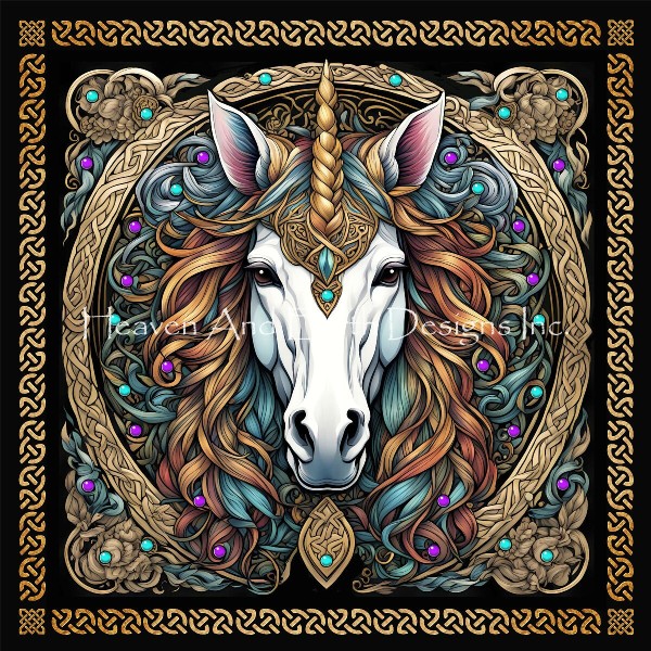 Diamond Painting Canvas - Mini The Celtic Unicorn - Click Image to Close